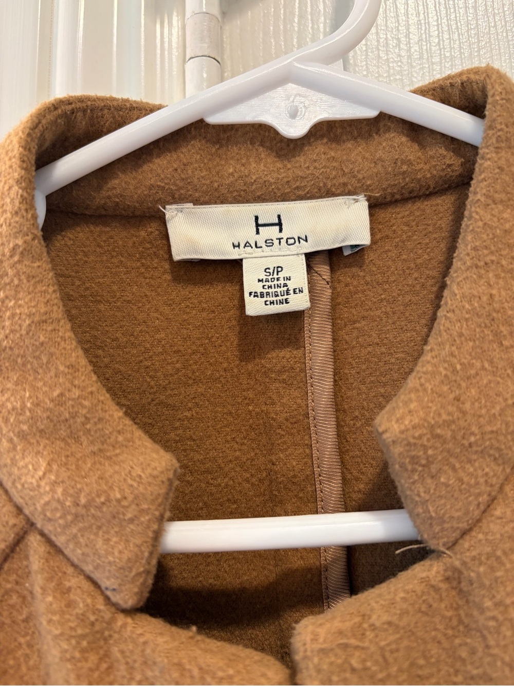 Halogen Camel Open-Front Wool-Blend Trench Coat - Picture 5 of 5